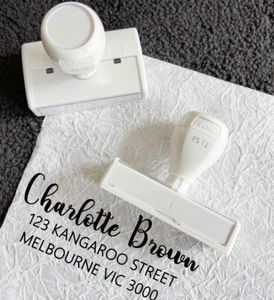 Custom Address Stamp self-inking personalized stamp with modern Family Wedding - Picture 1 of 4