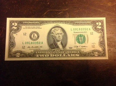 Uncirculated New Crisp $2 Bill - Image 1 of 2