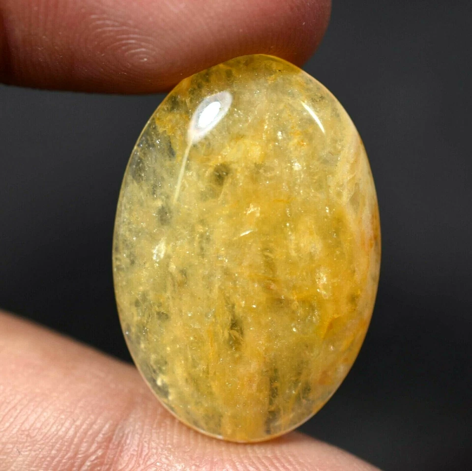 Rarest Semi Precious 26.10 Ct Natural Orange Aventurine Cabochon Quartz Gemstone - Image 1 of 4