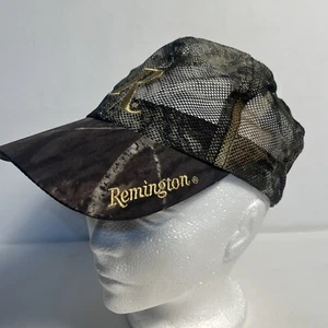 Vintage Remington Camo Embroidered Mesh Adjustable Strapback Hat Cap Hunting - Picture 1 of 9
