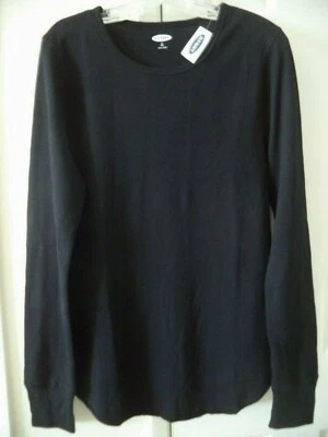 Old Navy Lt Wgt Black Crew Neck Thermal Waffle Knit L, XL, XXL & Tall 2X 3X 4X - Image 1 of 4