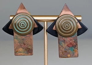 Vintage 1989 Jill Schwartz Earrings Mixed Media - Picture 1 of 5