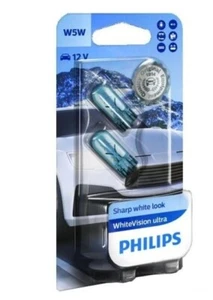 PHILIPS White Vision W5W/T10 5W Parking Light Pair of bulbs "NOT A WHITE LIGHT" - Picture 1 of 2