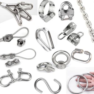 Wire Rope Clamp Thimble Simplex Duplex Various Sizes 304/316 Stainless Steel - Picture 1 of 35