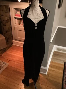 Vintage Jessica McClintock Gunne Sax 90s Goth Velvet Dress Sz9/10 - Picture 1 of 12
