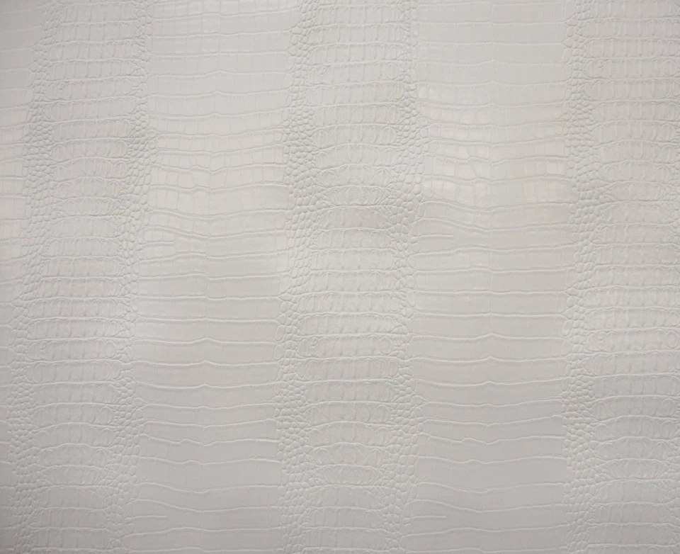  Cuero sintético falso cocodrilo Nilo cuero contrato blanco en relieve 55"  Foto 1 de 1