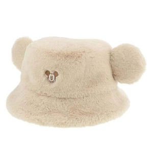 Japan Tokyo Disney Resort Ears Mickey limited Fluffy Winter brown Cap Hat NEW - Picture 1 of 1
