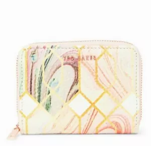 Neu mit Etikett - TED BAKER LONDON - Sea of Clouds - Eleena - kleine Geldbörse mit Reißverschluss aus Leder - weiß $ 79 - Bild 1 von 5