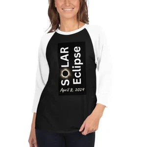 3/4 sleeve raglan shirt - Solar Eclipse 2024 - Picture 1 of 5