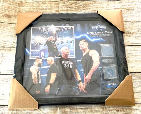 STONE COLD STEVE AUSTIN WWE Wrestlemania 38 15'x17" Ring Canvas 197/316 Plaque Cover