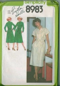 Vintage 70er Jahre Plissee Hemdblusenkleid Simplicity Schnittmuster 8983 14 B36 - Bild 1 von 1