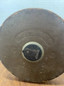 VINTAGE 6" THE LUFKIN RULE LEATHER ENCLOSED TAPE MEASURE 100 INCHES WIND-UP  - Picture 1 of 7