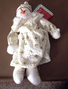 LARGE GOLD GLITTER SNOW LADY ORNAMENT....10" - Picture 1 of 1