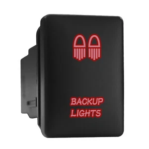 BACKUP LIGHTS - Red Backlit Push In Switch 1.28"x 0.87" (Fit: Toyota) - Picture 1 of 6
