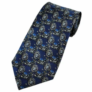 THE TIE STUDIO - Corbata de novedad de seda azul y gris para hombre para motocicletas - Imagen 1 de 3