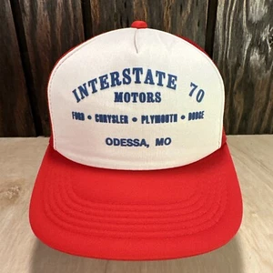 De colección Interestatal 70 Motors Trucker Hat Snapback Gorra Malla Años 80 Odessa Missouri - Imagen 1 de 14