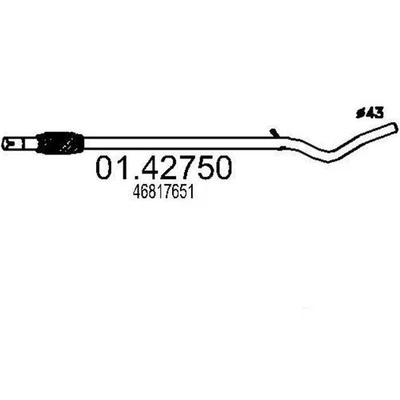 MTS Abgasrohr Auspuffrohr für FIAT PANDA (169) Vorne 01.42750 - Bild 1 von 4