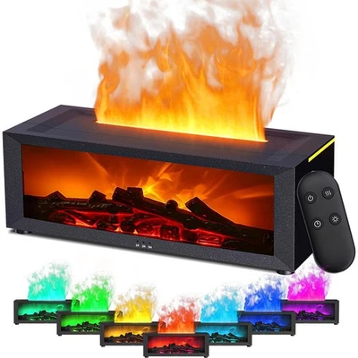 Humidificador de chimenea de llama aromaterapia difusor de aceites esenciales con luz LED EE. UU. Foto 1 de 4