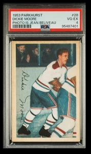 1953-54 Parkhurst Dickie Moore PSA 4 #28 - Bild 1 von 2
