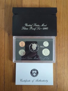 NEW 1997 United States Mint SILVER Coin Proof Set US COA Paperwork Uncirculated - Picture 1 of 2