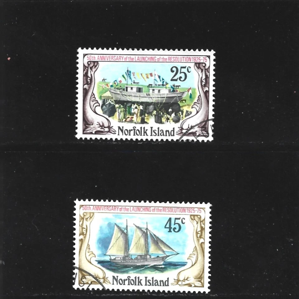 Isla Norfolk 1975 Lanzamiento de la Resolución Set de 2 CTO Foto 1 de 1