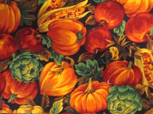 3 yardas de 60" de ancho otoño verduras y frutas 100% algodón vip oop - Imagen 1 de 6