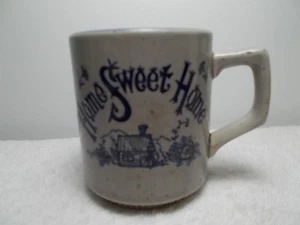 Vintage Home Sweet Home Gray & Blue Speckled Ceramic Coffee Tea Cup Mug Japan - Picture 1 of 6
