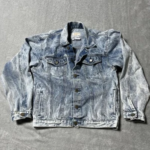 Vintage London Fog Jacket Womens 16 Stone Wash Retro Denim Thrashed 80s 90s - Picture 1 of 11