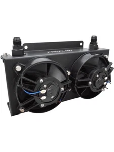 Proflow Oil Cooler Kit Ultra Pro 19 Row An10 Twin Fans Female Orb (PFEOC19-DF) - Picture 1 of 12