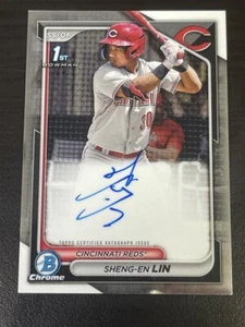 2024 BOWMAN CHROME SHENG-EN LIN 1ST AUTO CPA-LSH CINCINNATI REDS! SC-550 - Picture 1 of 2