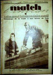 MATCH Intran 216 AVIATION Costes Bellonte ATHLETISME Ladoumegue CYCLISME 1930 ! - Imagen 1 de 1