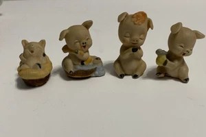 Vintage Cutie Enesco Schweine Figuren 4er Set - Bild 1 von 12