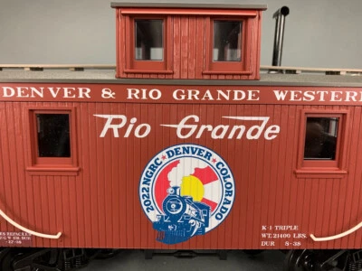 G Scale PIKO D&RGW Wood Caboose 2022 Denver Garden Railway Convention G0828 S - Image 1 of 4