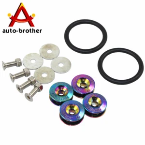 Neo Chrome Quick Release Car Bumper Fender Trunk Hatch Lid Aluminum Fastener Kit - Picture 1 of 8
