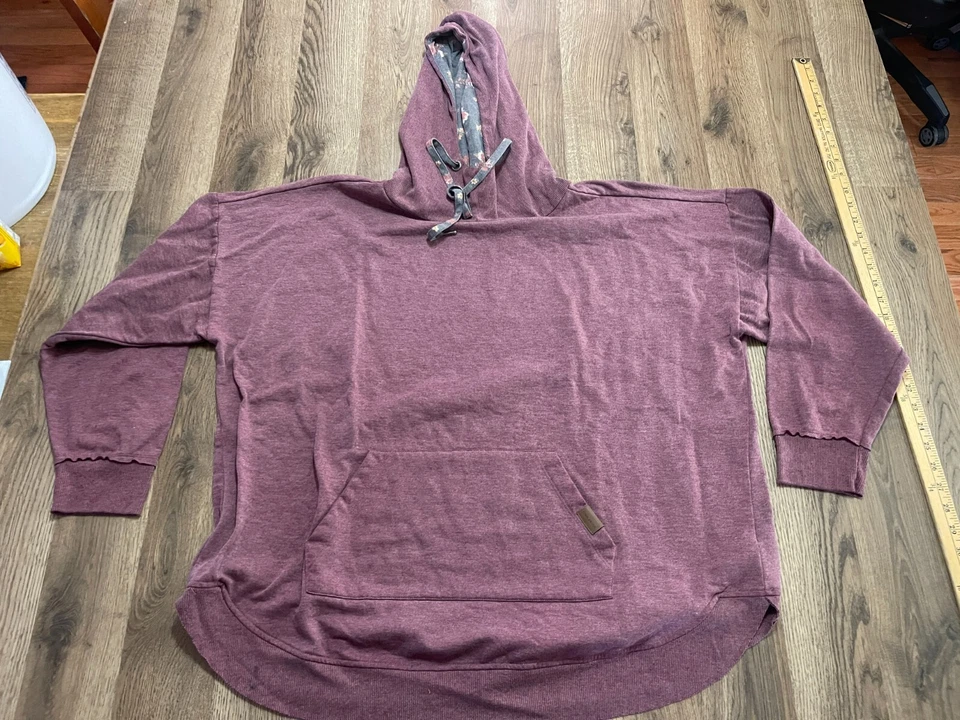 Sudadera con Capucha Maurices, Para Mujer Talla 2X, Granate, Pullover, Cordón, Manga Larga Foto 1 de 4