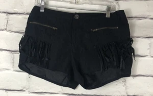 Umgee Womens Size L Black Fringe Shorts - Picture 1 of 4