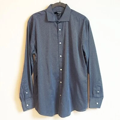 NOVA Camisa Social Masculina Murano Liquid Luxo Manga Longa Botão para Baixo Azul Médio - Imagem 1 de 4