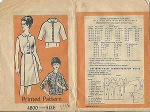 PP 4600 sewing pattern 60's half-size JACKET kimono sleeves Trendy DRESS sew 12½ - Photo 1/1