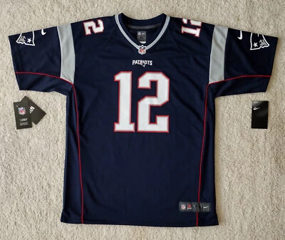 TOTALMENTE NUEVO New England Patriots #12 TOM BRADY Jersey YOUTH XL 18-20 NUEVO CON ETIQUETAS Nike Azul Foto 1 de 2