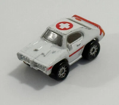 Micro Machines Auto Vehicle 1968 Pontiac GTO Medical Red Cross White Sports Car - Image 1 of 4