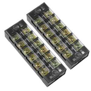 2pcs Dual Rows 6 Positions 600V 25A Cable Barrier Block Terminal Strip - Picture 1 of 7