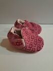 Ugg Logo Infant Girls ROOS Fuchsia Pink Suede Moccasin Shoes 04/05 12-18 Months