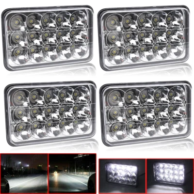 4PCS 4x6 LED Headlights High/ Low Beam For 1976-1986 Buick LeSabre - Image 1 of 4
