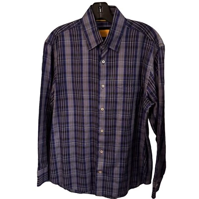 NWOT Robert  Talbott Carmel Blue Plaid 100% COTTON Button Down Casual Shirt Sz M - Image 1 of 4