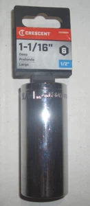 CRESCENT 6 PUNTOS DE SOCKET PROFUNDO UNIDAD 1/2"" 1-1/16"" CROMO TOTALMENTE NUEVO - Imagen 1 de 4
