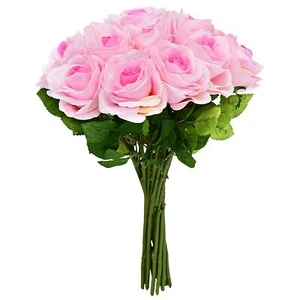 Artificial Rose Flowers 20PCS Rose Pink Fake Faux Wedding Home Party Decor - Picture 1 of 7