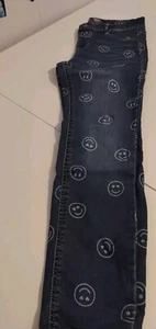 Wonder Nation Blue Jeggings Girls Size XX Large (18) Smile Emojis Pre-owned  - Picture 1 of 4