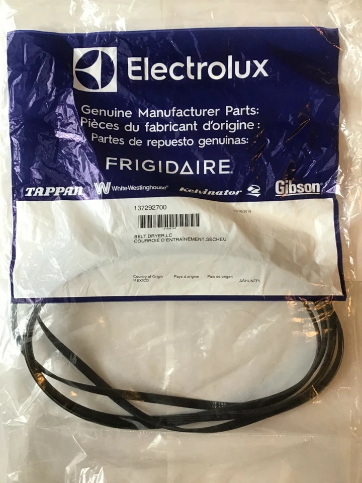 137292700 Correa de secadora genuina OEM Frigidaire también se adapta a GE WE12M29 89-1/2" X 1/4"  Foto 1 de 1