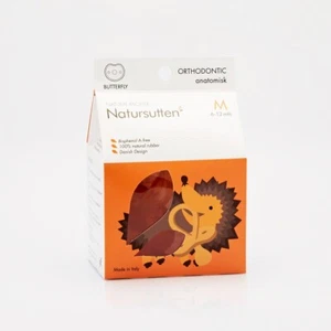 Natursutten BUTTERFLY Orthodontic-Medium-Natural Rubber Pacifier-New 6-12m - Picture 1 of 4