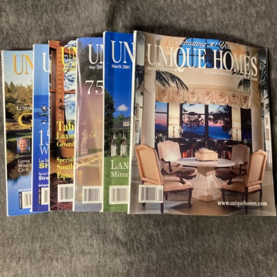 UNIQUE HOMES Magazine. Multi-year LOTs. 1985-2015. Vintage Luxury listings - Image 1 of 4